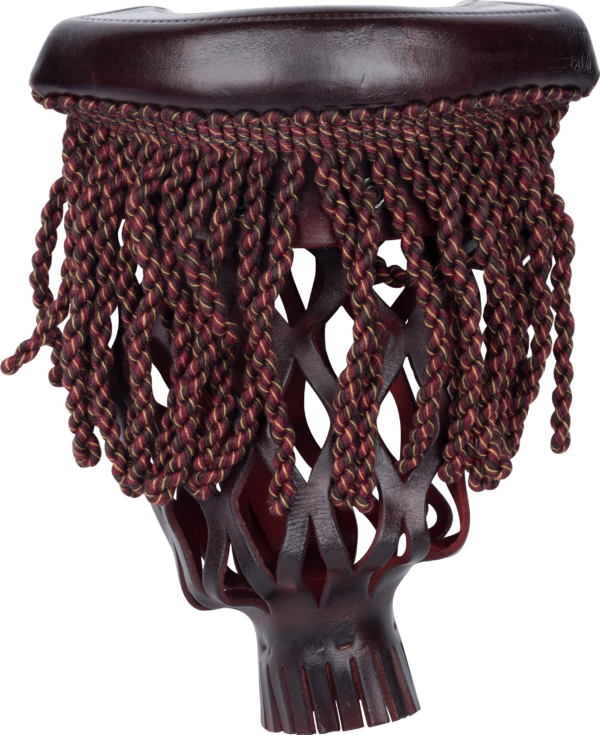 Burgundy Fringe Leather Pockets
